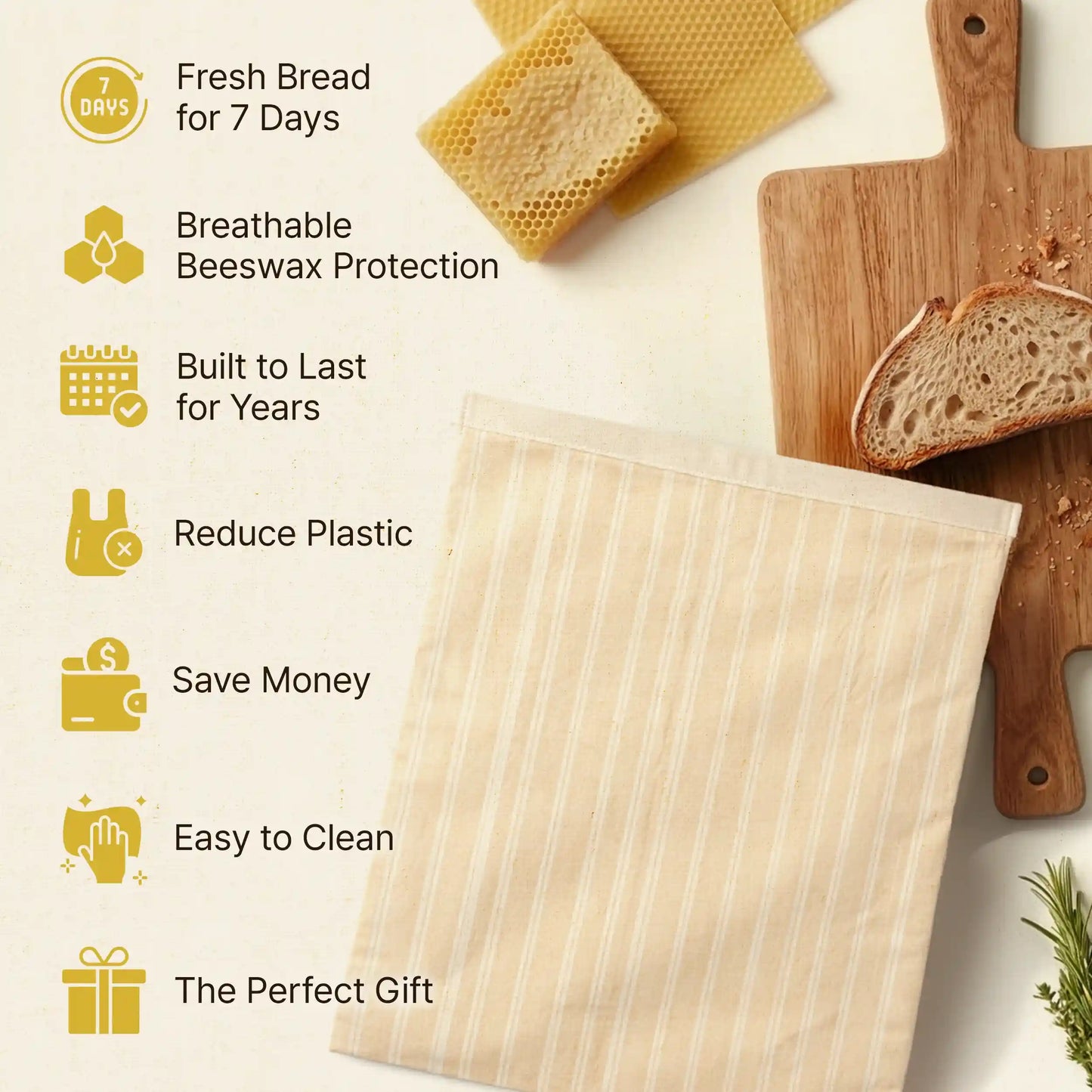 Seven Beeswax Bread Bag