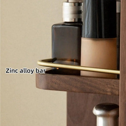 Rotating Bamboo Makeup Organizer