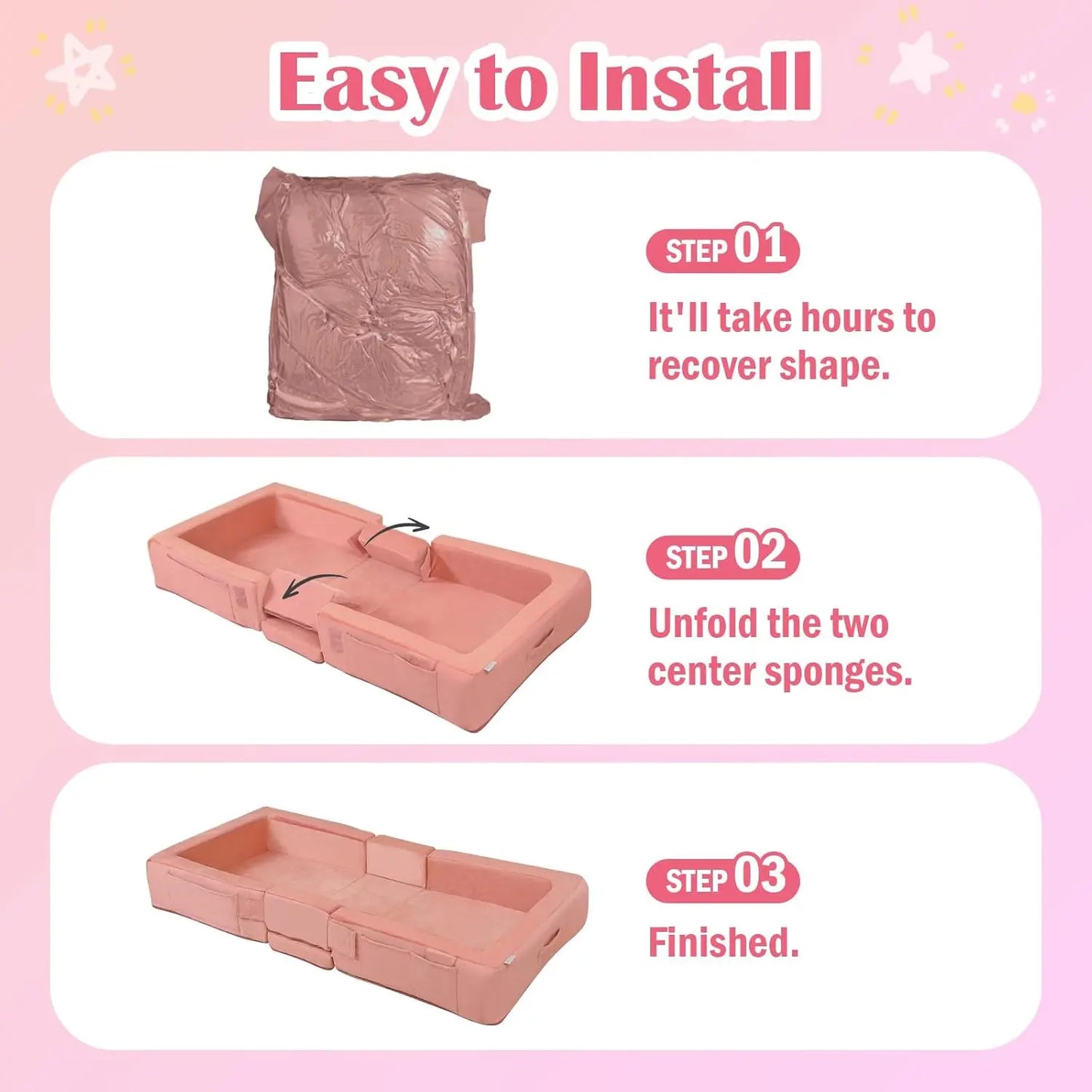 Portable, foldable foam floor mat bed, suitable for children ages 1–4; no assembly required; machine-washable cover