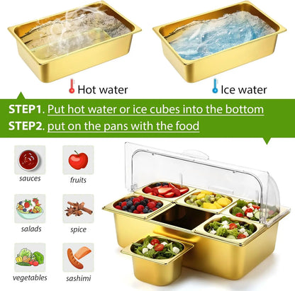 Countertop food display container with a transparent lid