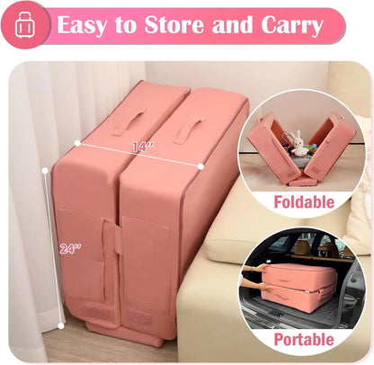 Portable, foldable foam floor mat bed, suitable for children ages 1–4; no assembly required; machine-washable cover