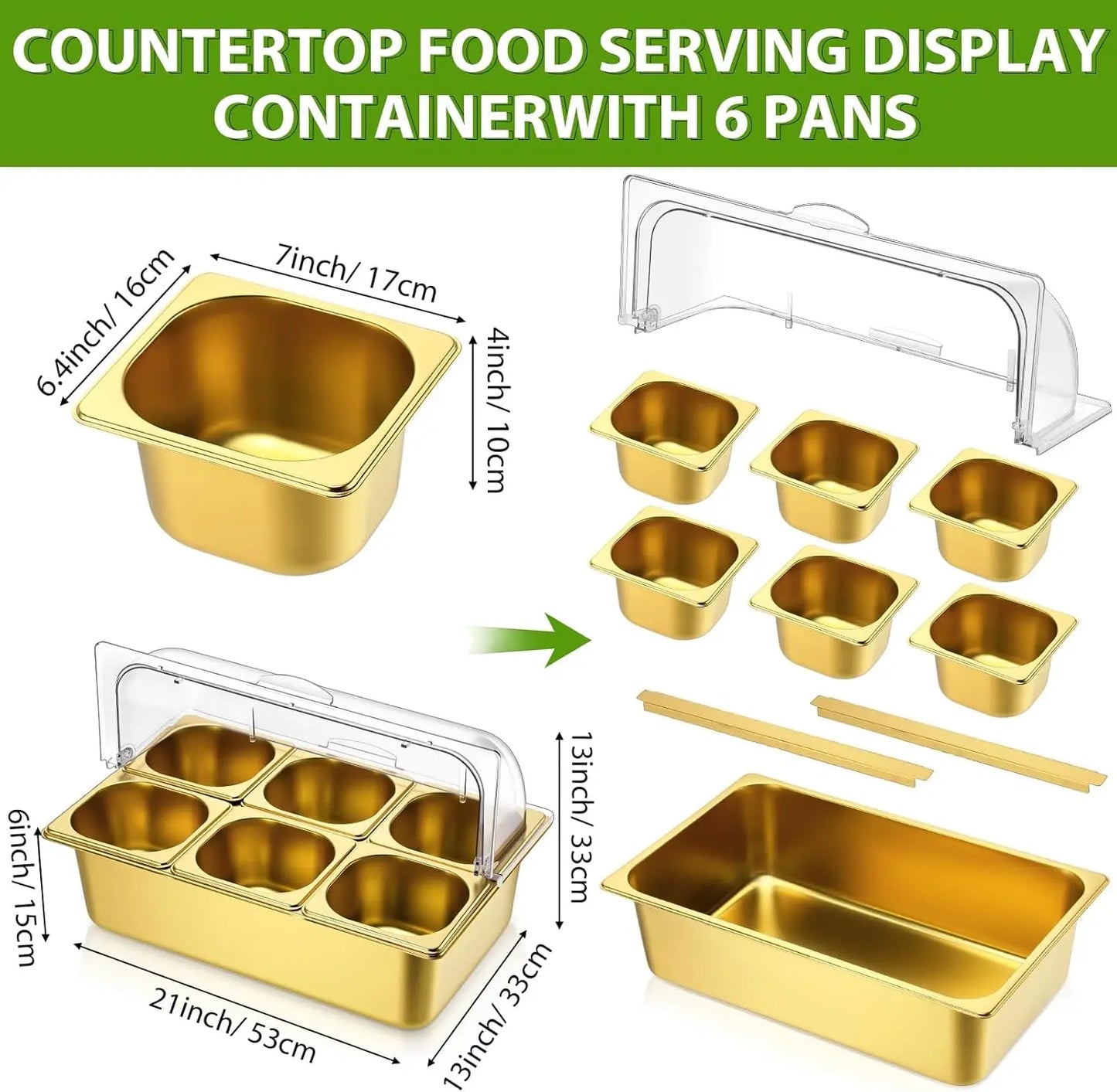 Countertop food display container with a transparent lid
