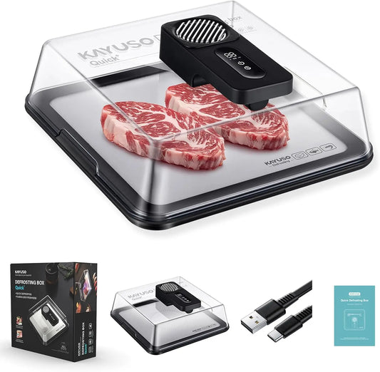 USB-Rechargeable Meat Defrosting Box with Lid