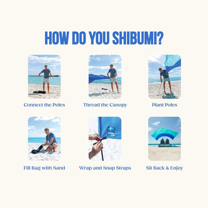 Summer Sunshade | Sets up in 3 minutes | Provides 150 square feet of shade, accommodating up to 8 people | Features wind-resistant stabilizers | UPF 50+ sun protection