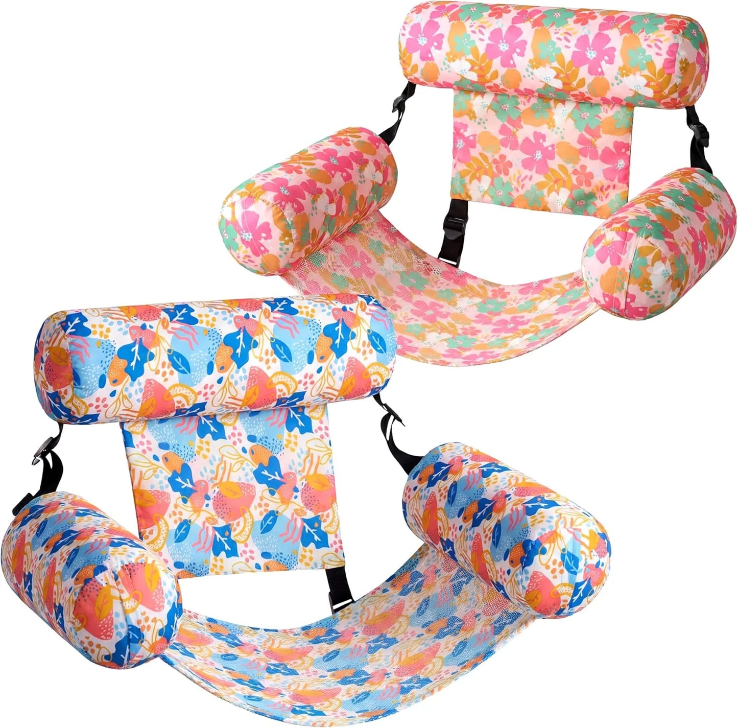 2-Pack Inflatable Pool Chairs - Premium Fabric & Cool Mesh 🌊☀️