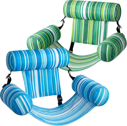 2-Pack Inflatable Pool Chairs - Premium Fabric & Cool Mesh 🌊☀️