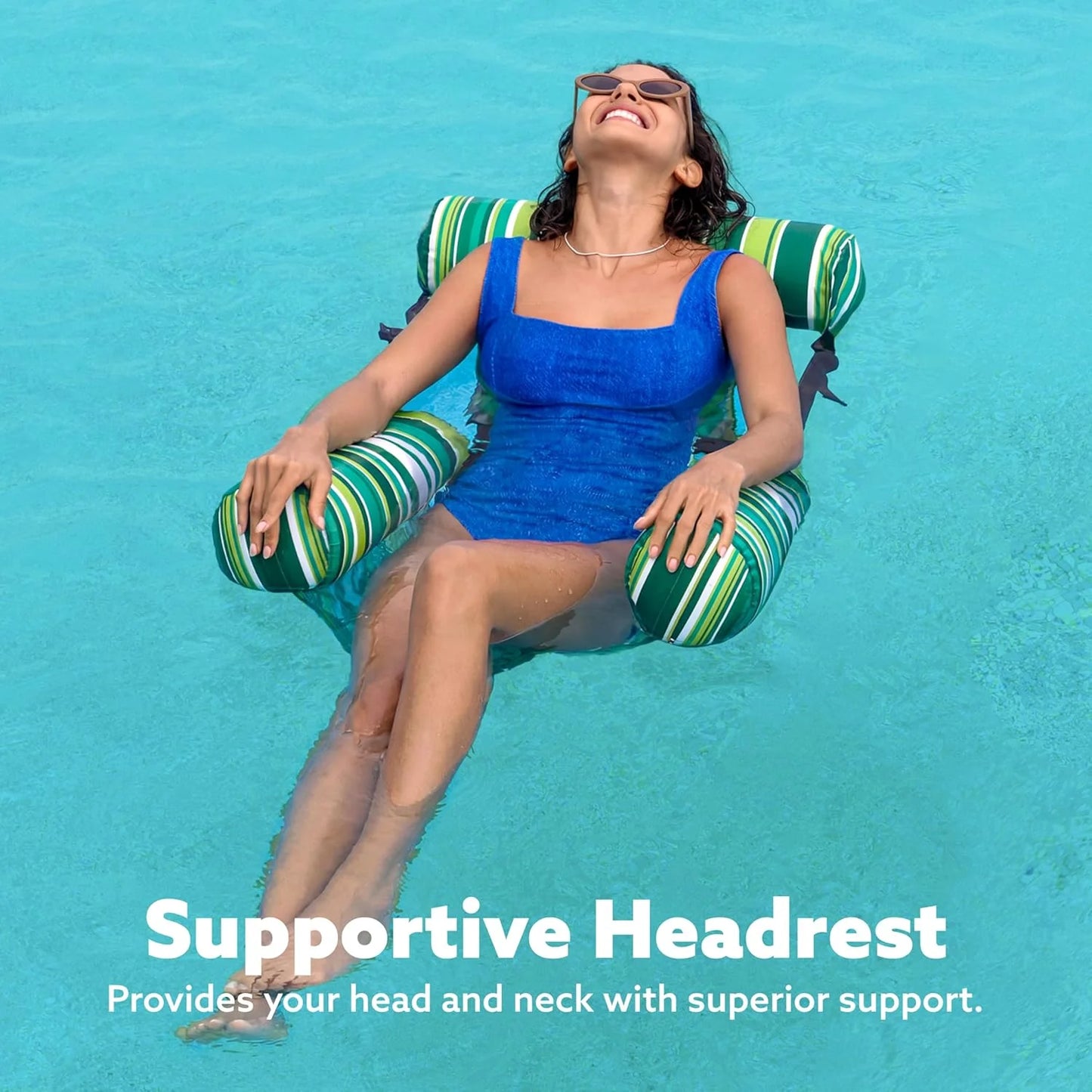 2-Pack Inflatable Pool Chairs - Premium Fabric & Cool Mesh 🌊☀️