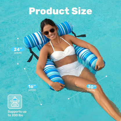 2-Pack Inflatable Pool Chairs - Premium Fabric & Cool Mesh 🌊☀️