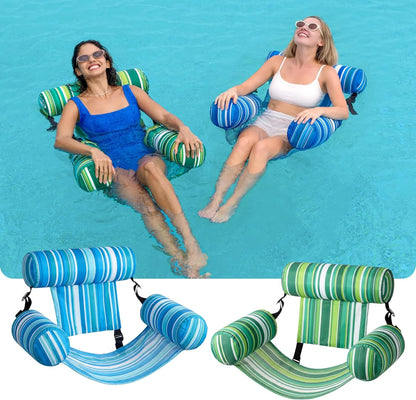 2-Pack Inflatable Pool Chairs - Premium Fabric & Cool Mesh 🌊☀️