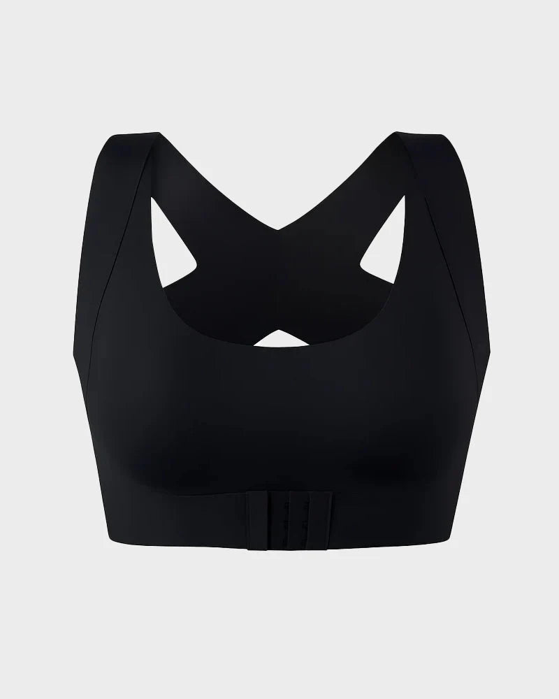 Front Closure Cross-Back Wireless Posture Bra