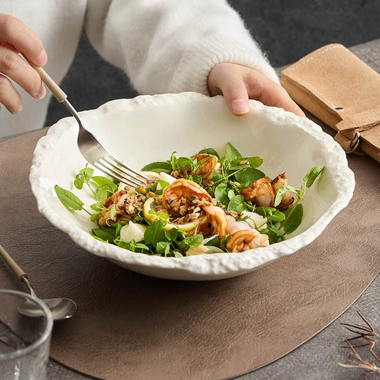 StoneEdge Porcelain Bowl — Textured Craftsmanship with Natural Elegance