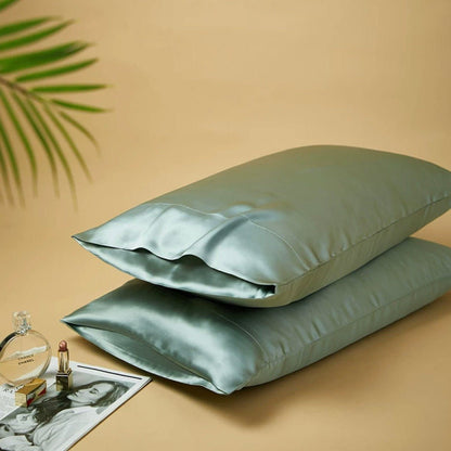Silky Gift Box: 6A Grade 100% Organic Mulberry Silk Pillowcase Set of 2 Pcs - 30 Momme, Pure Silk on Both Sides